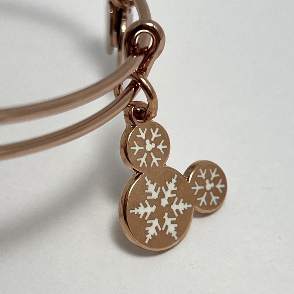 Alex and Ani Disney “Mickey Snowflake” Expandable Charm Bracelet. Rose G… - Picture 2 of 7